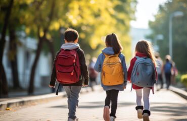 Jugendliche auf dem Schulweg