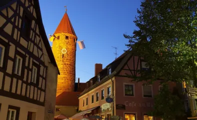 Färberturm bei Nacht