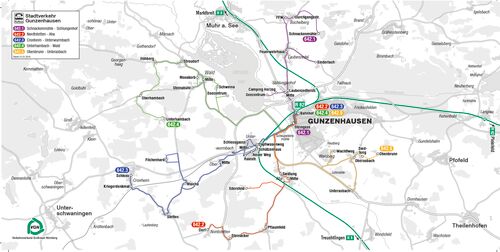 RBU Liniennetzplan Gunzenhausen