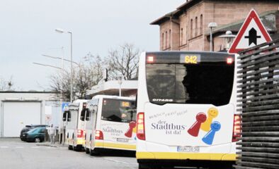 Busbahhof Gunzenhausen mt Stadtbussen