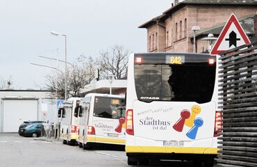 Busbahhof Gunzenhausen mt Stadtbussen